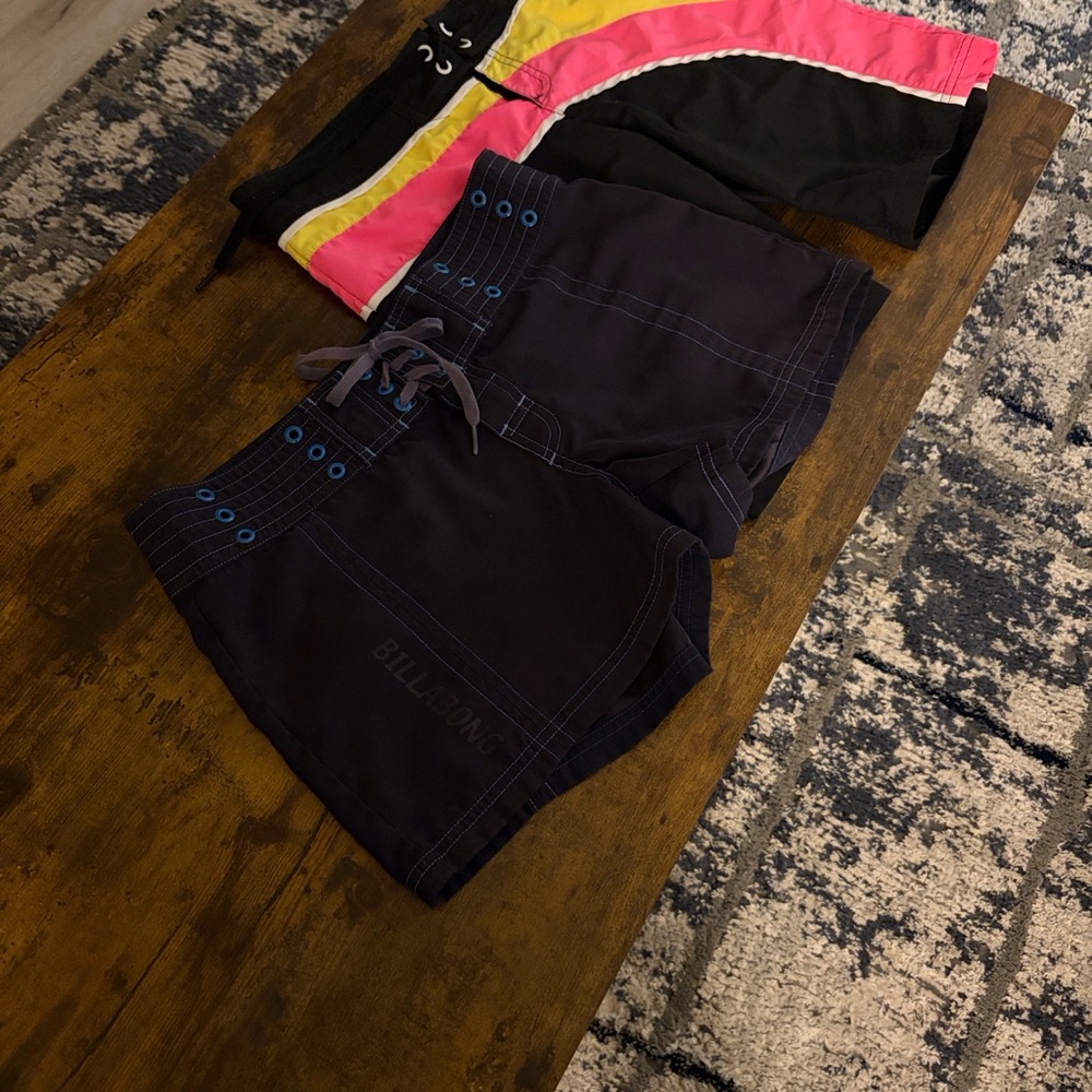 Billabong Navy Board Shorts and OPI black w stripe